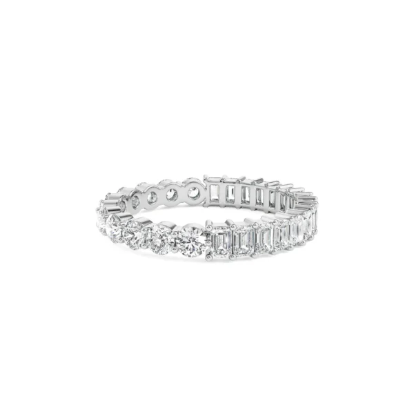 Emerlad Round Eternity Band front view