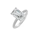 Vintage Glamour Radiant Diamond Ring Left View