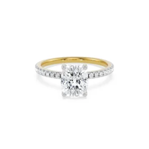 Cushion Square Bridal Ring front view