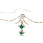 Arrow Emerald Diamond Pendant