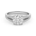 Pave Round Engagement Ring