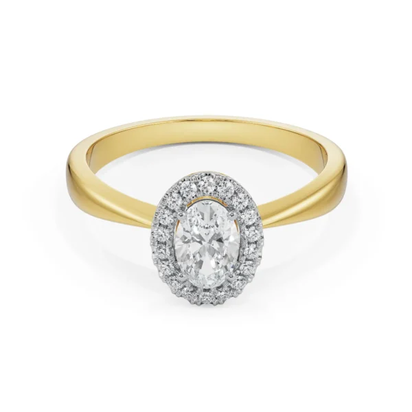 June Oval Halo Engagement Ring