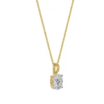 Solitaire Oval Diamond Pendant Side View