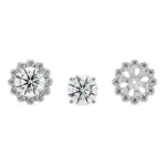 1 CT Sunflower Detachable Diamond Studs Front View