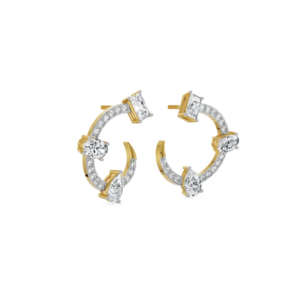 Fiery Festive Diamond Studs Right View