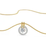 Rotating Halo Diamond Pendant Front View