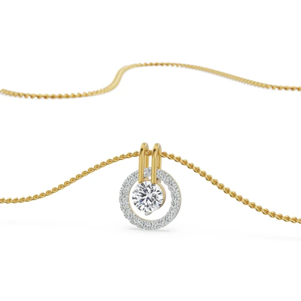 Rotating Halo Diamond Pendant Front View