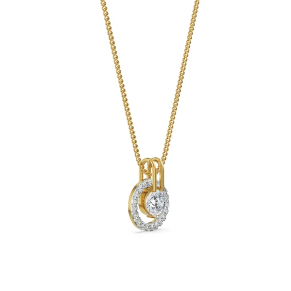 Rotating Halo Diamond Pendant Left view