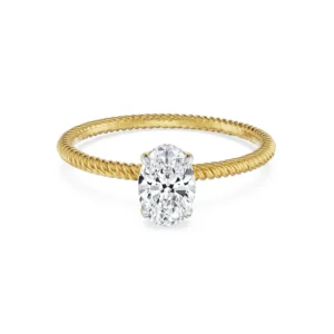 0.70 CT Oval Engagement Ring- Front view