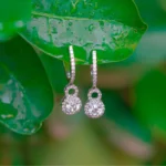 Diamond Droplet Earrings Prospective View