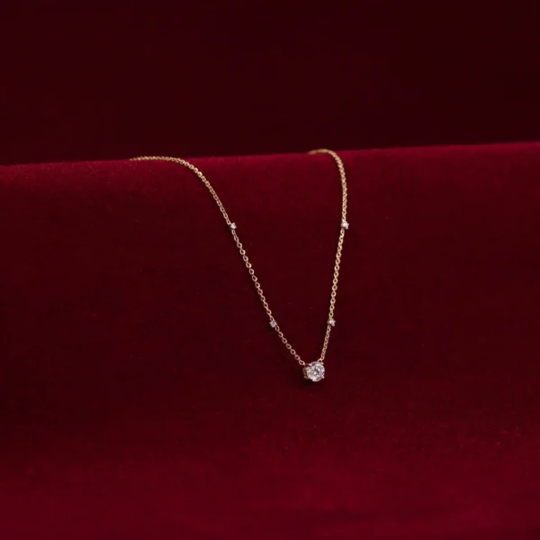 0.5 CT Solitaire Diamond Necklace Prospective View